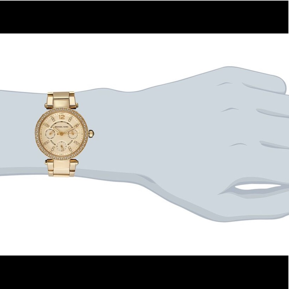 NIB Michael Kors Gold Mini Parker Crystal Watch - Picture 8 of 8